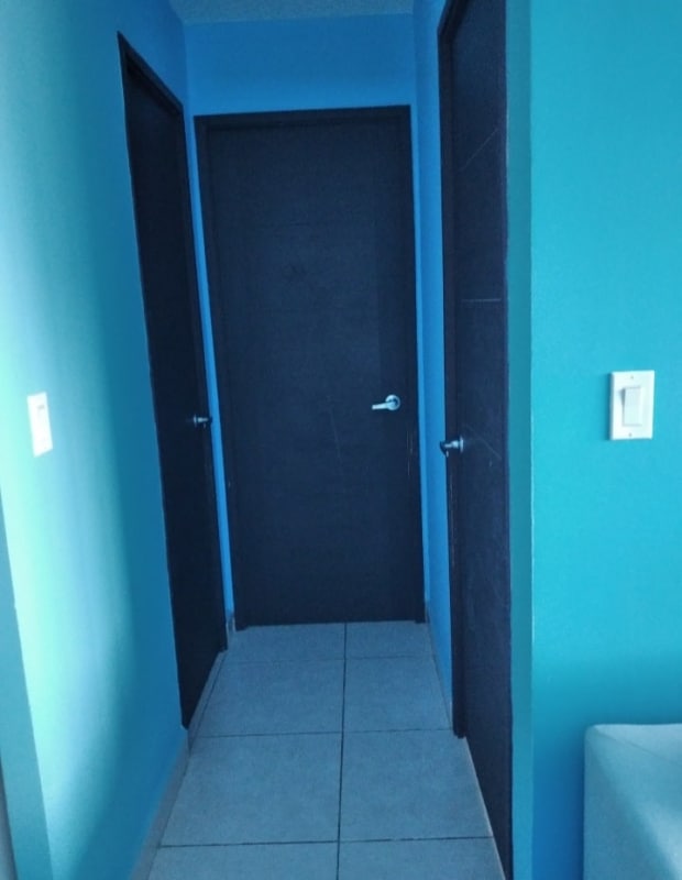 Bathroom with glass enclosed shower, modern fixtures in PH Bay View Avenida Balboa Panama