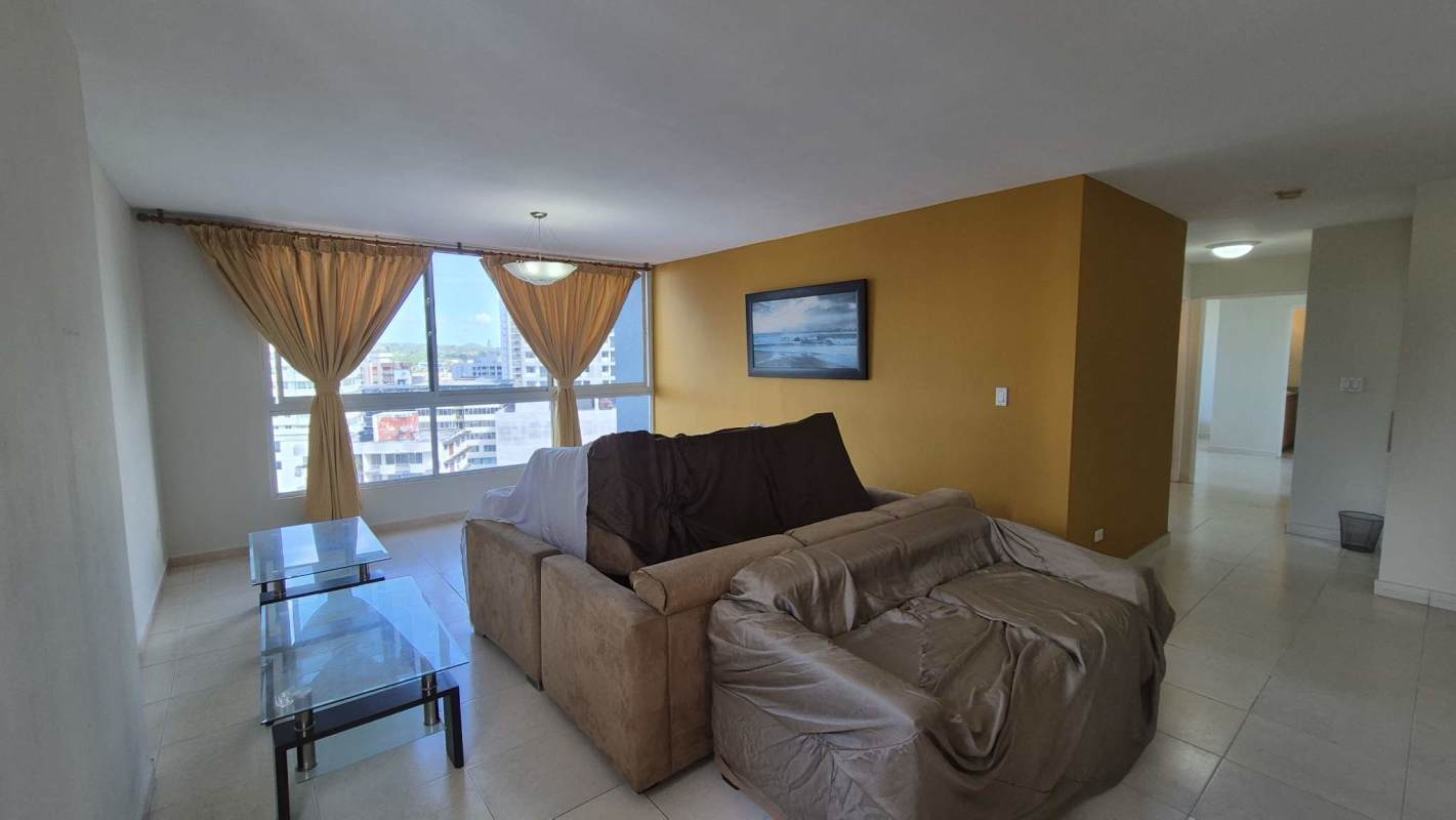 Contemporary living room space in PH Aurora Tower with city views