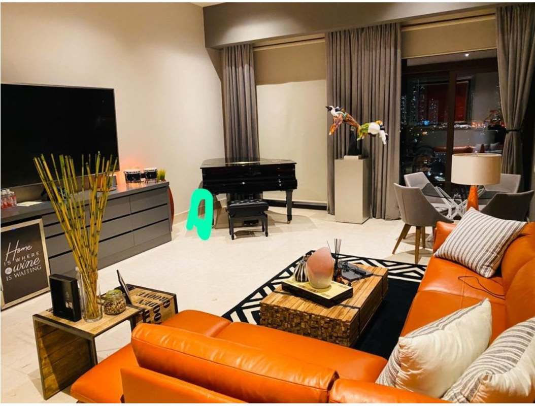 Luxury penthouse home theater room with recliners and large screen Santa Maria Court Panama