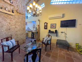 Rustic kitchen with wooden cabinets tile countertop San Carlos Panama
