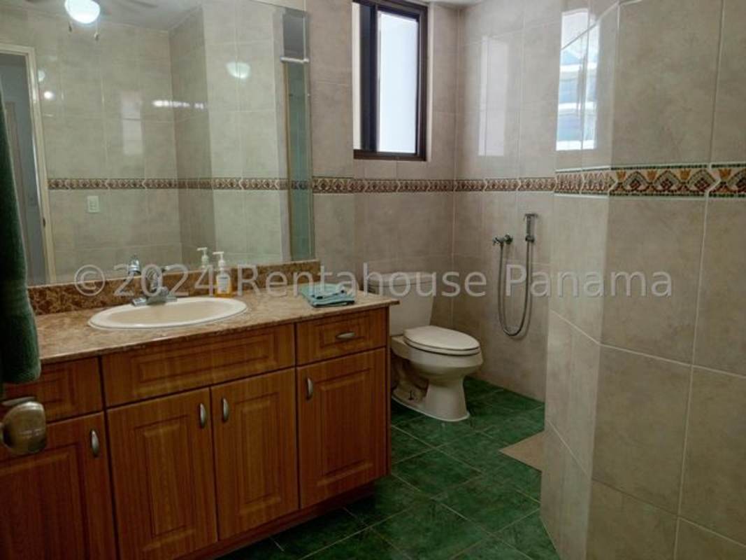 Dining space adjacent living room marble floors balcony PH Camino Real Punta Paitilla Panama