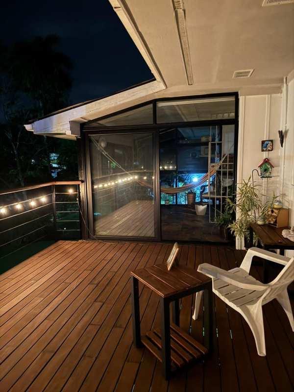 Large bedroom with inverter AC, ceiling fan and garden view in Clayton Park Residences