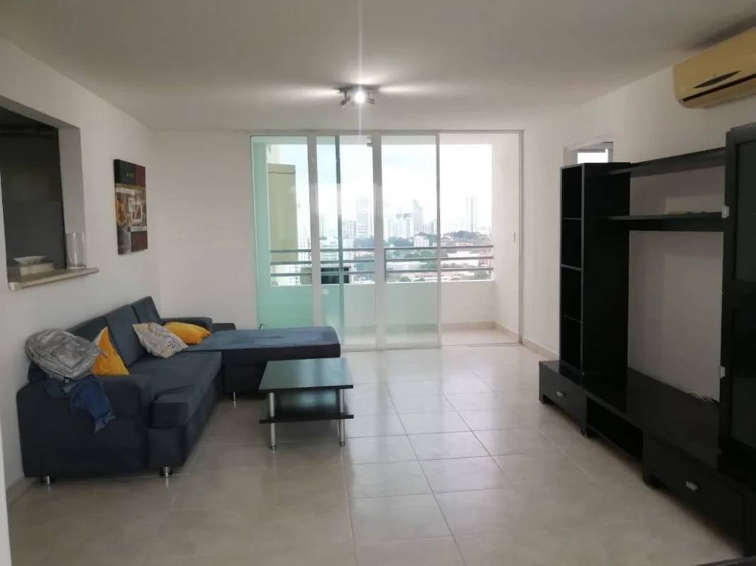 Furnished bedroom with private bathroom, city view window, AC inverter in PH Majestic Garden Edison Park Panama