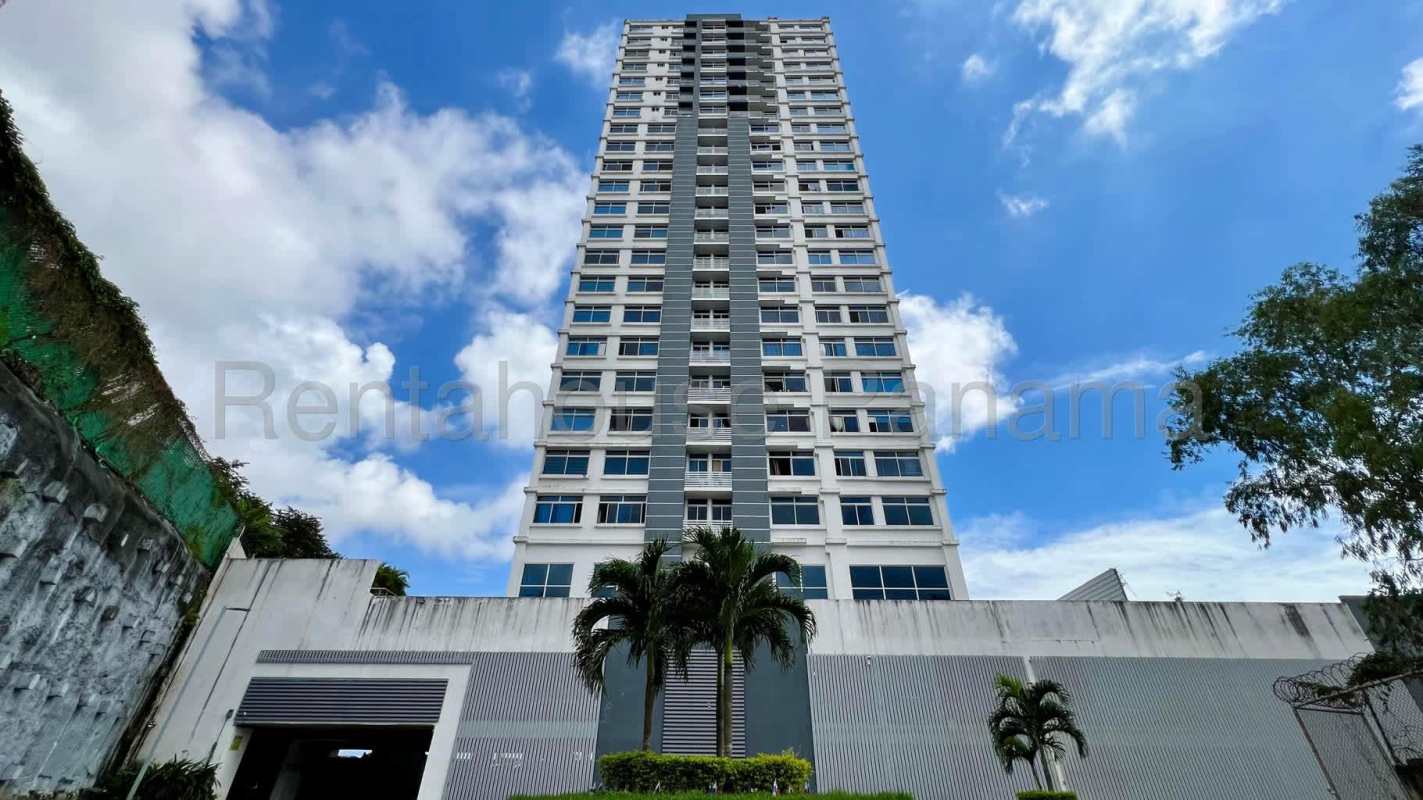 High-rise apartment tower with balconies and glass windows, Torres de Montserrat 12 de Octubre Panama