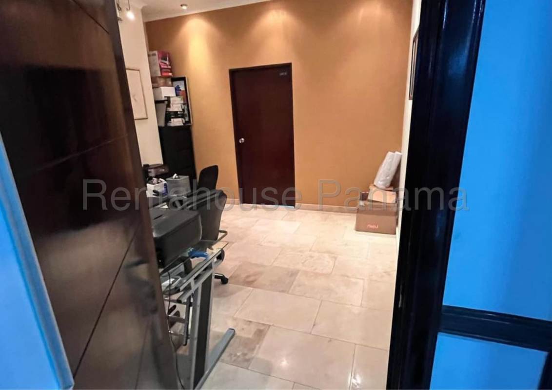 Private bathroom inside consulting office with tile floors marble sink Pacific Center Panama City