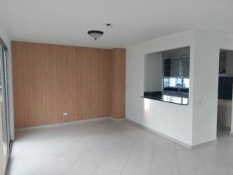 Contemporary bathroom with granite counter, walk-in shower in Panama house