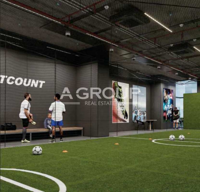 Indoor soccer court with turf in PH AquaPoint Punta Paitilla Panama high rise
