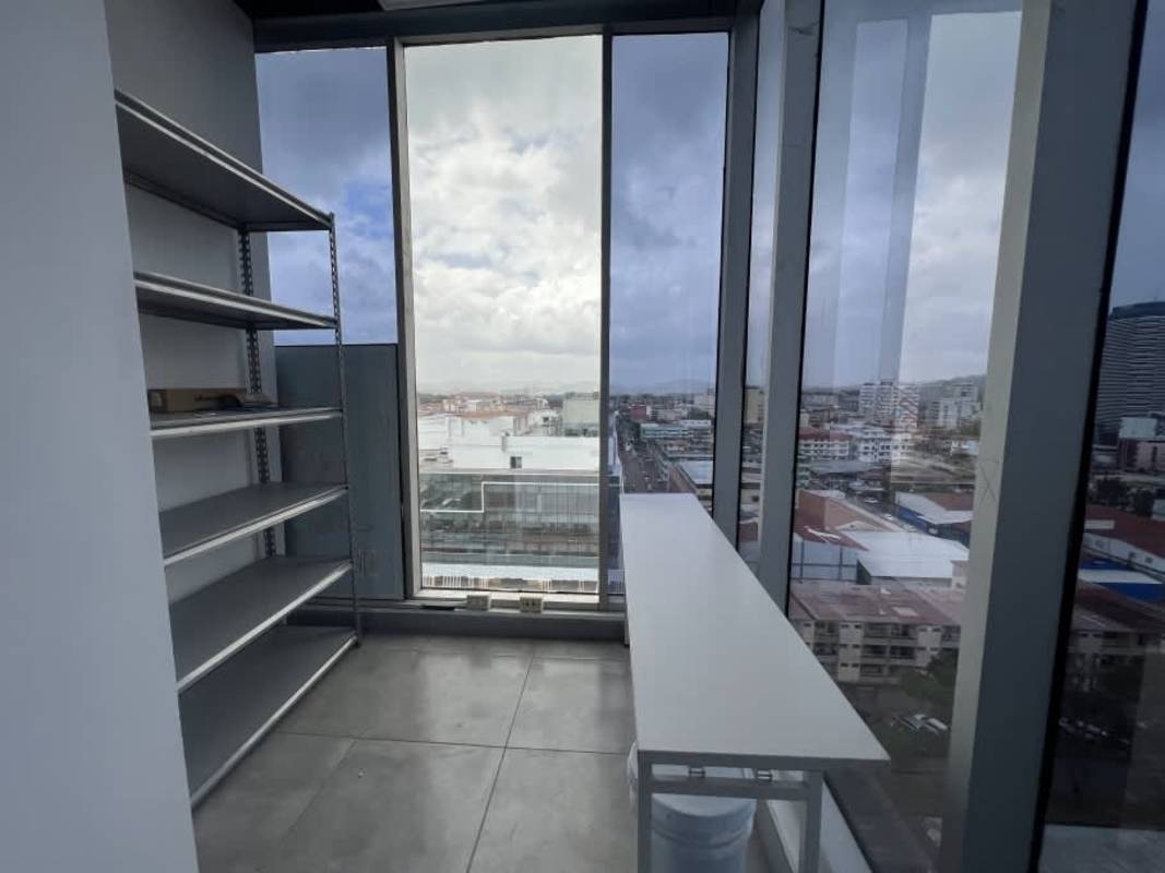 Industrial hallway with tile flooring open ceiling PH BOC Tower Panama