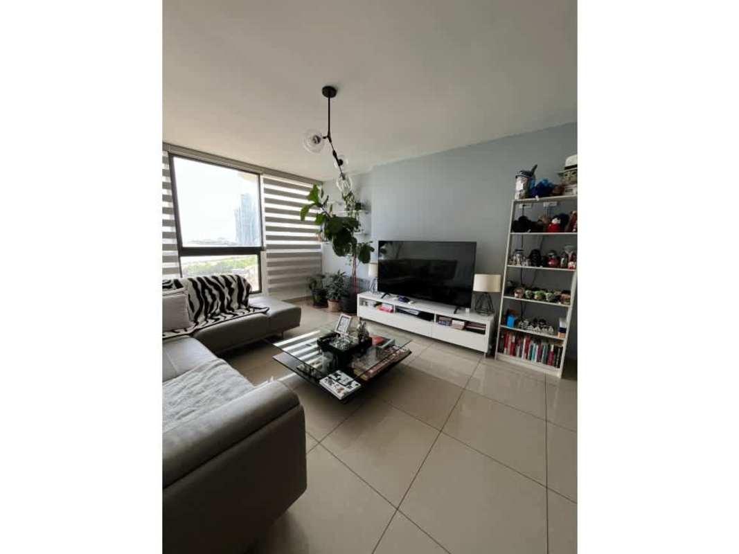 Modern kitchen with granite countertops and tile backsplash in PH San Francisco Bay Panama