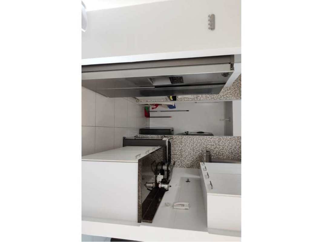 Bedroom with built-in wardrobe, large windows, beige curtains and tile floors PH Tee One Panama City