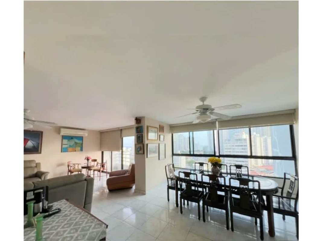 Spacious open living dining area with city view windows in PH Mirabel Panama
