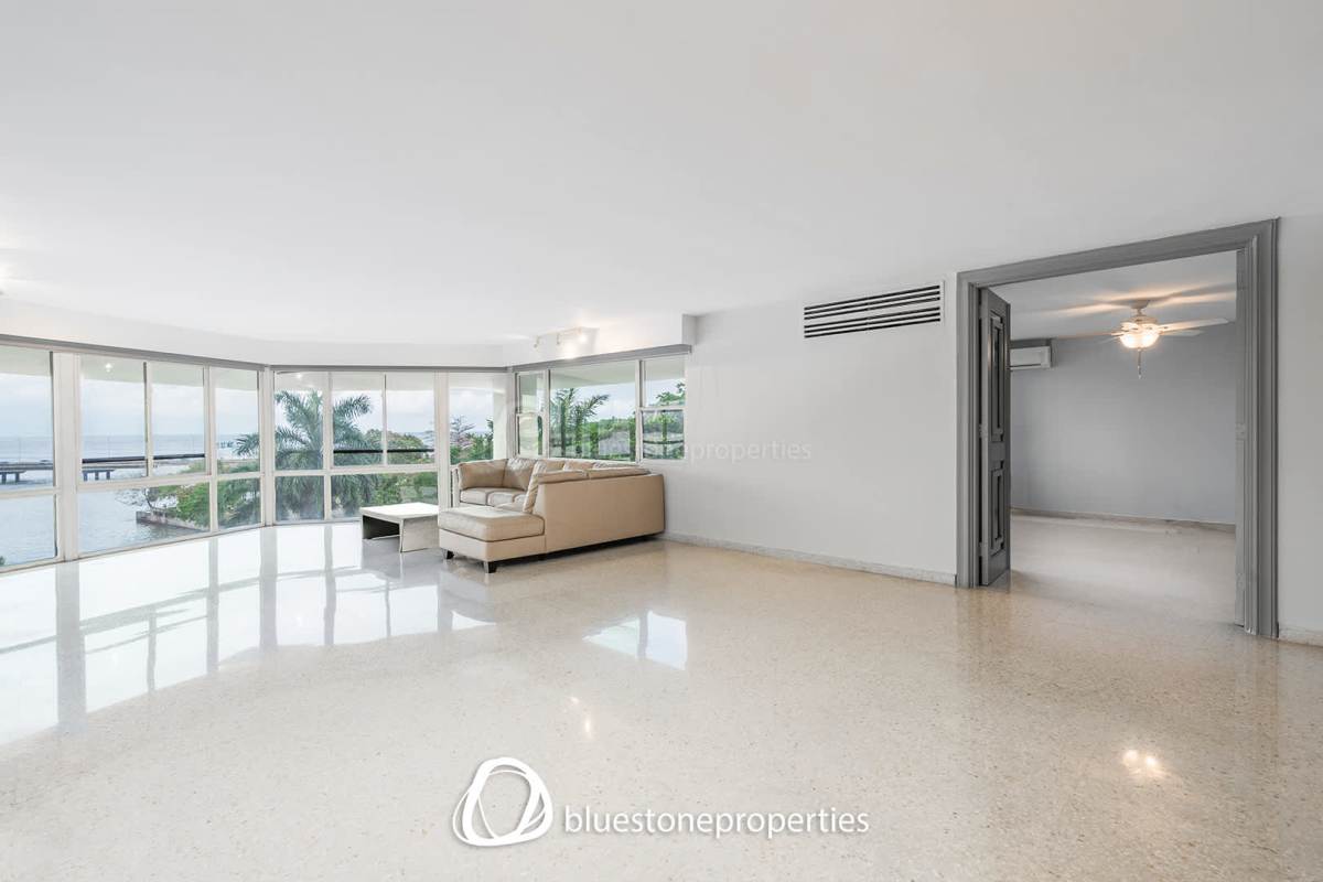 Spacious kitchen with granite counters, stainless appliances, ocean views in Coco del Mar condominium