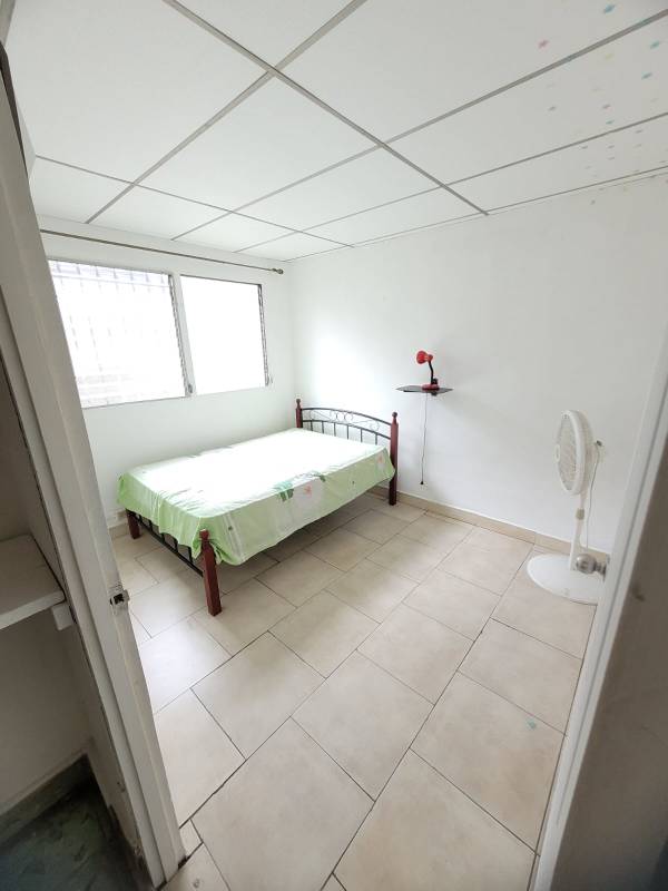 Combined living dining room with ceiling fan, tiled floor, large window Ciudad Radial Panama