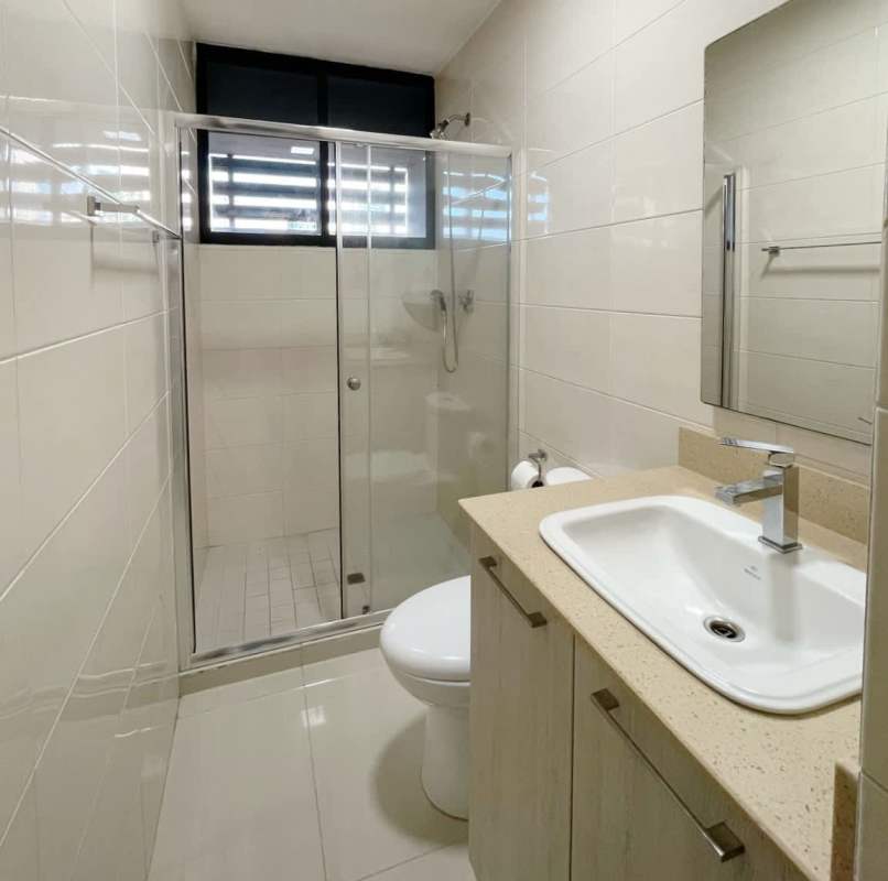 Elegant lobby of PH BICSA Tower luxury condo hotel in Bella Vista Panama