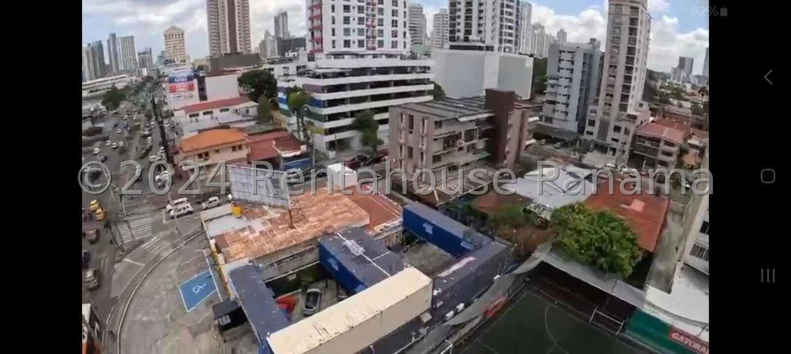 Aerial view Panama City commercial lot with access from Via España and Via Brasil