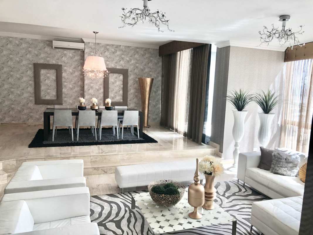 Fully equipped kitchen with granite counters, breakfast bar, stainless appliances in Punta Pacifica Panama