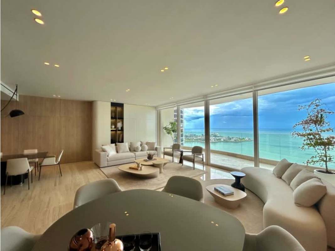 Elegant dining room adjacent to ocean view balcony The Towers Punta Paitilla