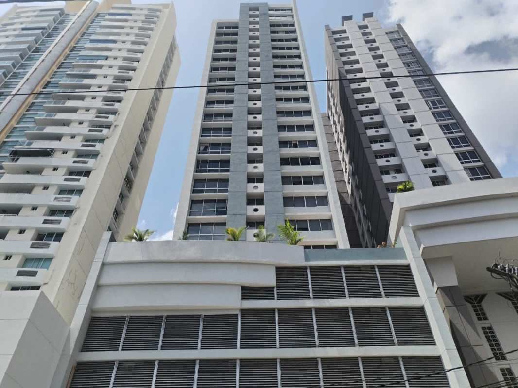Modern high-rise buildings with glass balconies PH Aurora Tower Panama