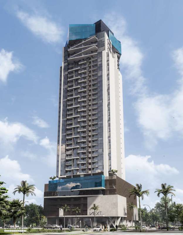 Contemporary glass high-rise condominium PH NEXT in Coco del Mar Panama