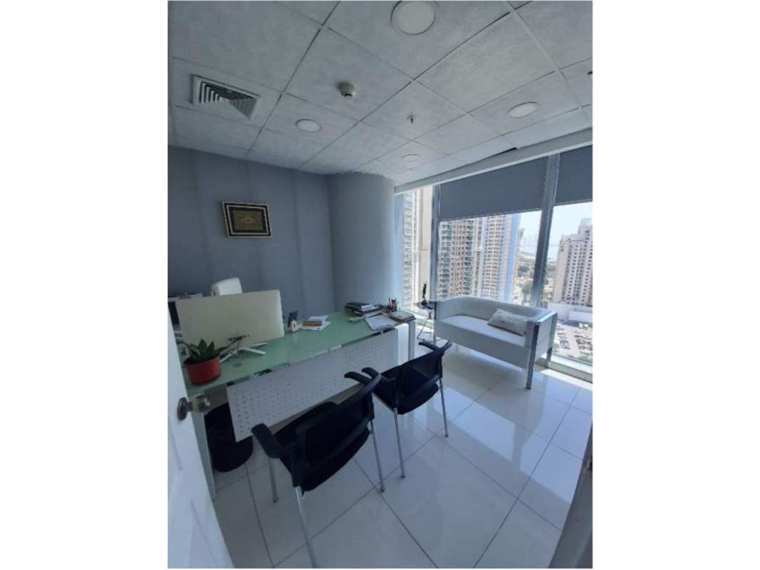 Premium executive office glass walls panoramic city and ocean views Oceania Punta Pacifica