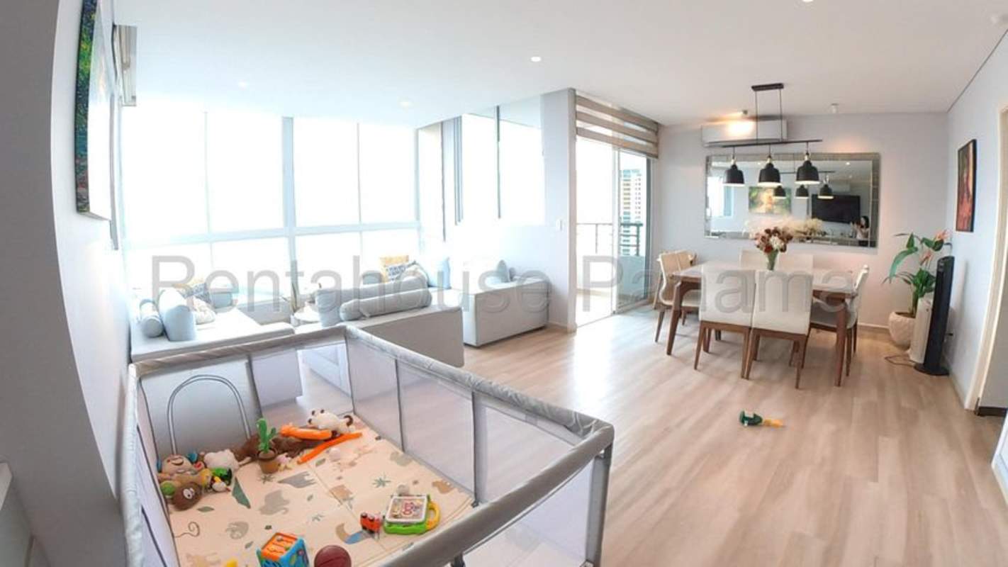 Well-lit bedroom with closet and AC unit in PH Mandarin Bay Panama City