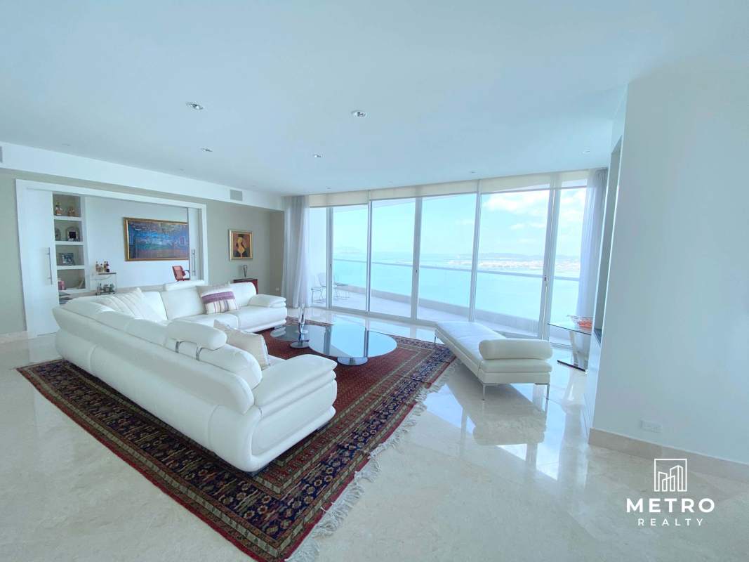 Luxury bedroom with ocean and skyline views marble floors The Point Punta Paitilla Panama