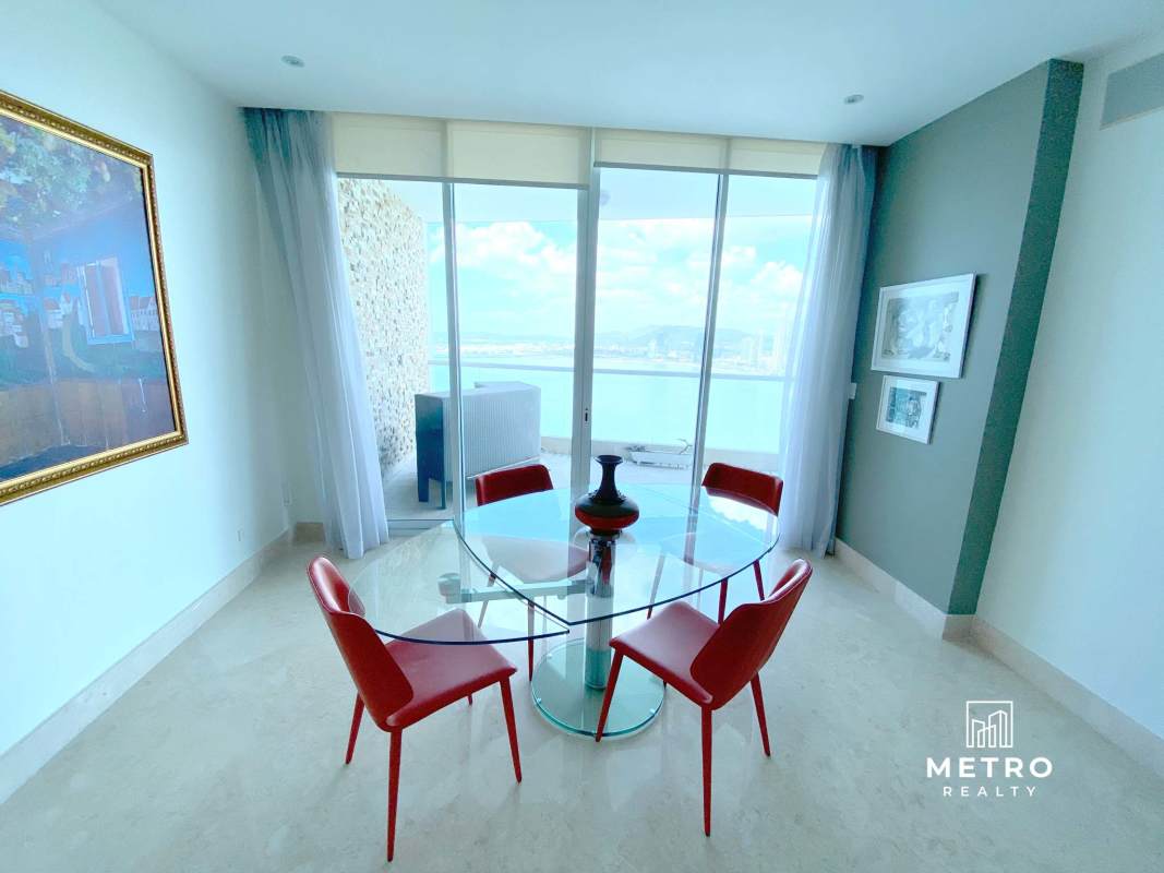 Modern kitchen large island double refrigerator ocean view The Point Punta Paitilla