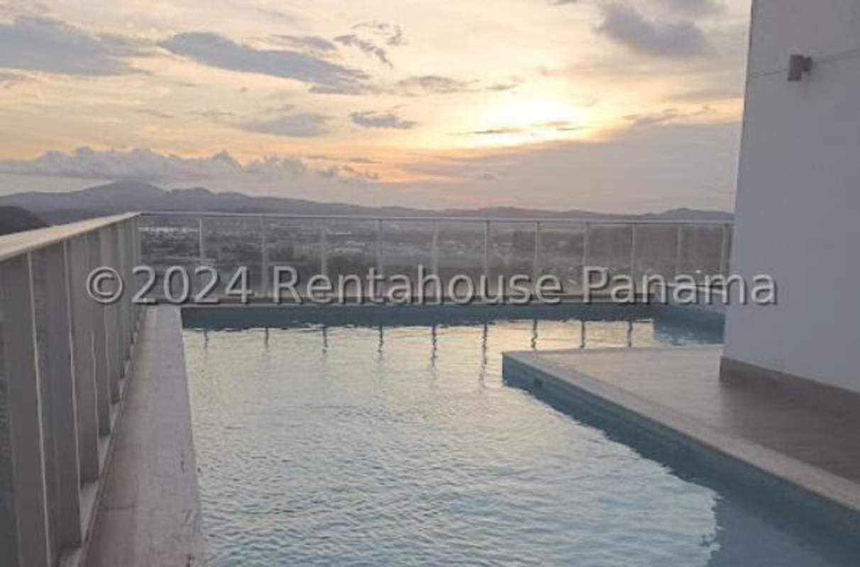 Contemporary bathroom featuring gray tile, glass shower enclosure in PH La Cresta Panama