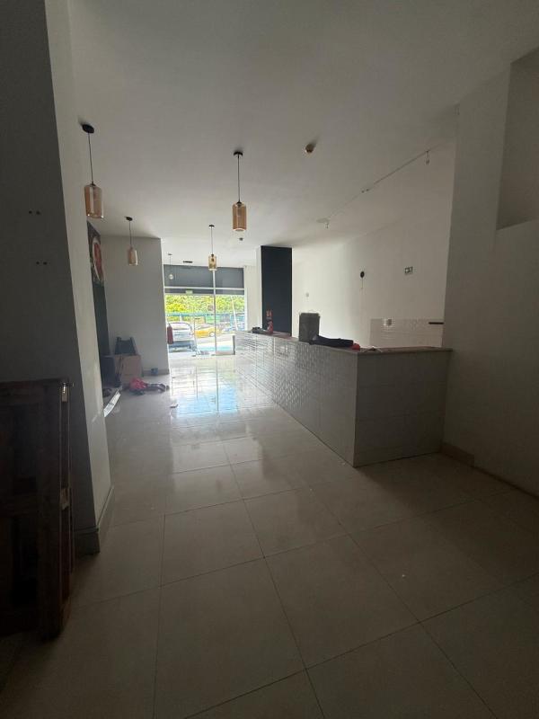 Commercial interior with counter, pendant lighting and tiled floors Rio Abajo Panama City