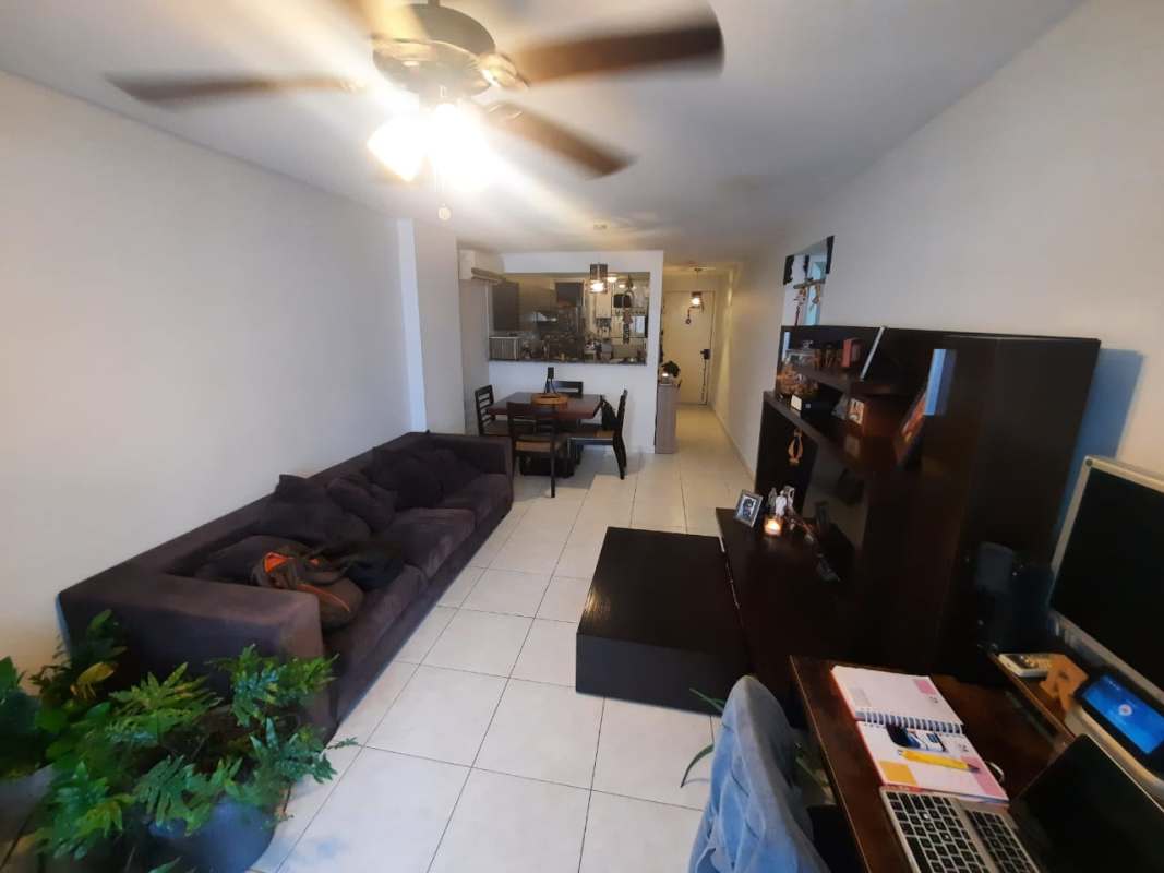 Modern bathroom glass shower enclosure and tile at Edison Park apartment Panama
