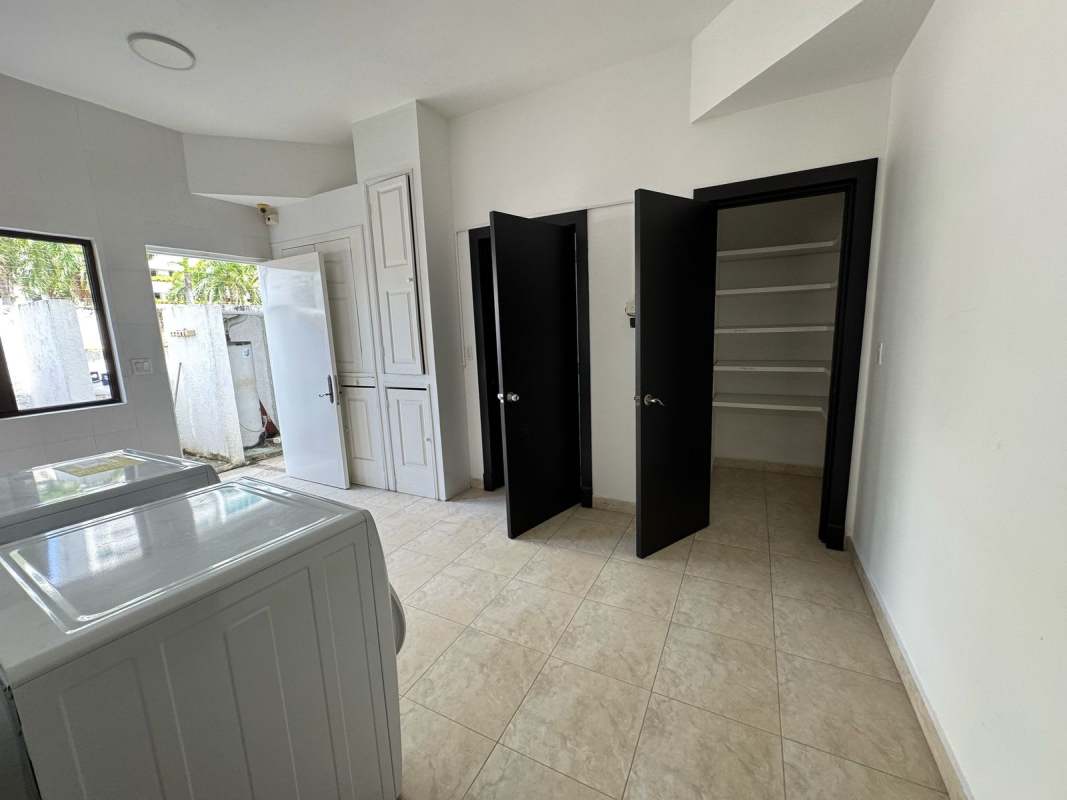 Contemporary kitchen with granite countertops island Costa del Este high-end rental Panama