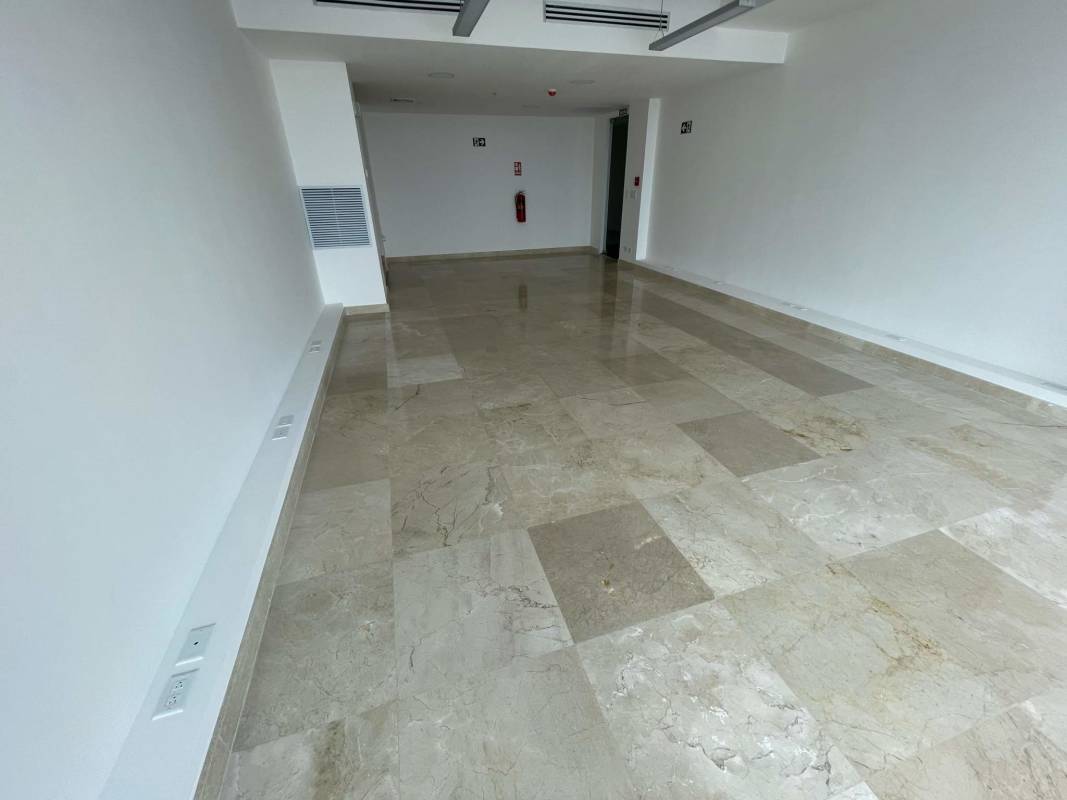 Reception lobby at PH Balboa Business Center modern office tower Panama City