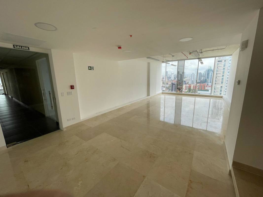 Contemporary office interior with ocean and city skyline view in PH Balboa Business Center Panama