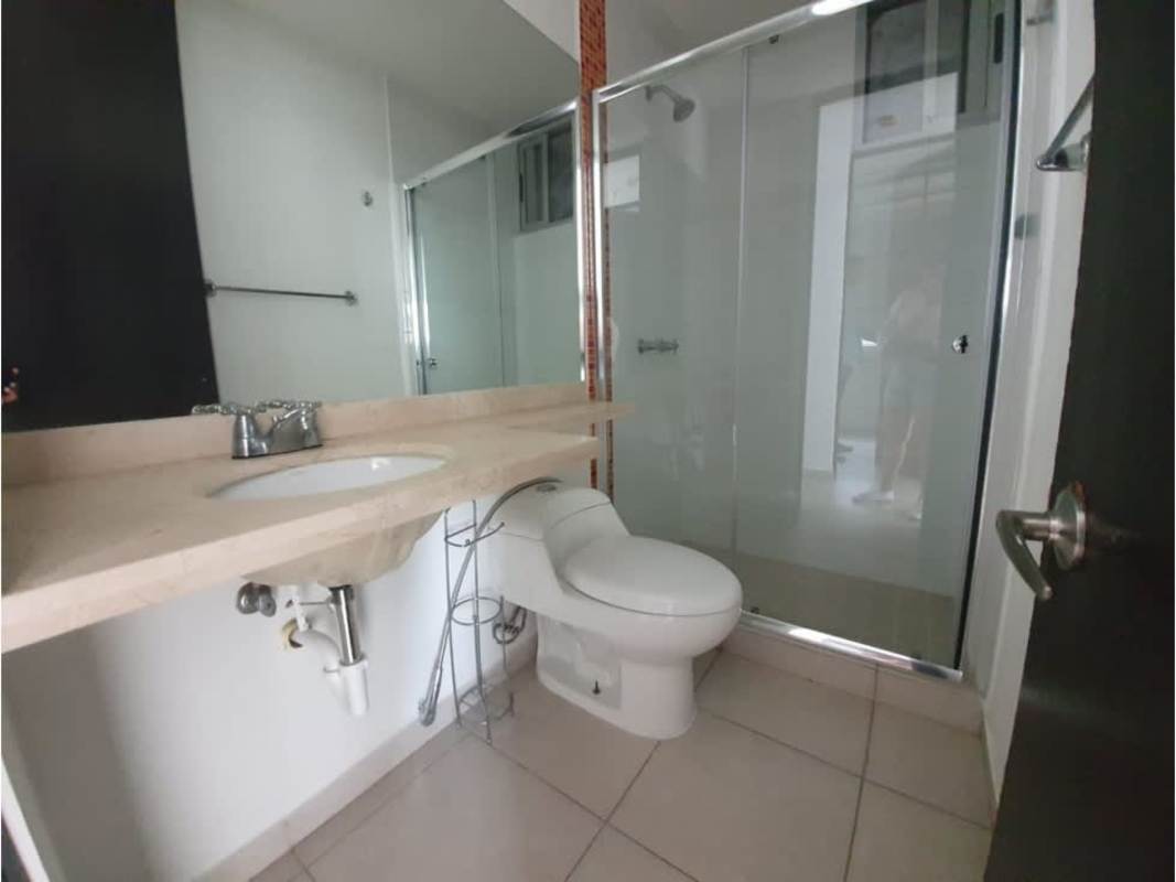 Full bathroom with glass shower, marble sink countertop at PH Alsacia Tower Tumba Muerto Panama