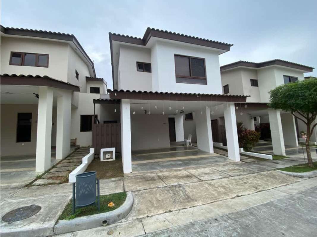 Elegant staircase with glass railing wood accents marble wall PH Gardenias Brisas del Golf Panama