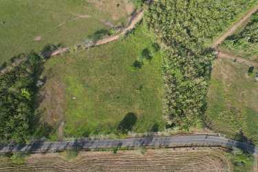Green countryside land bordered by vegetation and roads Punta Mala Pedasi Panama