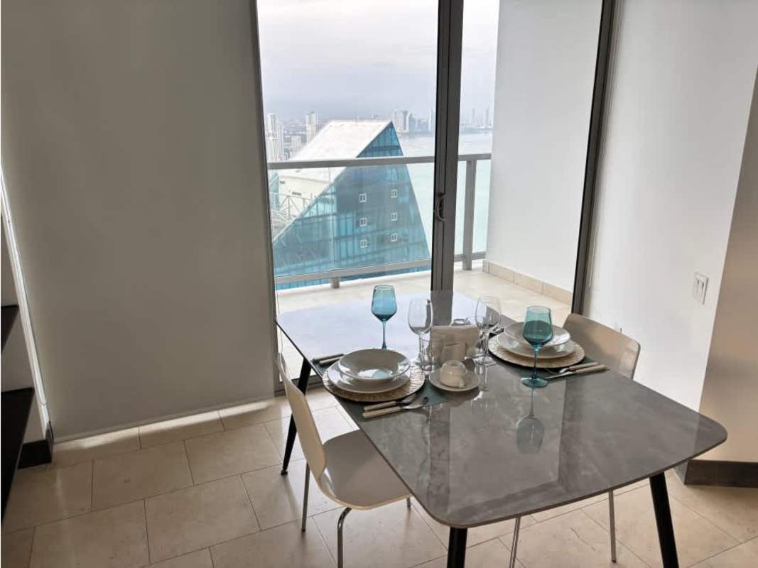 Coastal skyline of luxury high-rises including PH Ocean Club in Punta Pacifica Panama City