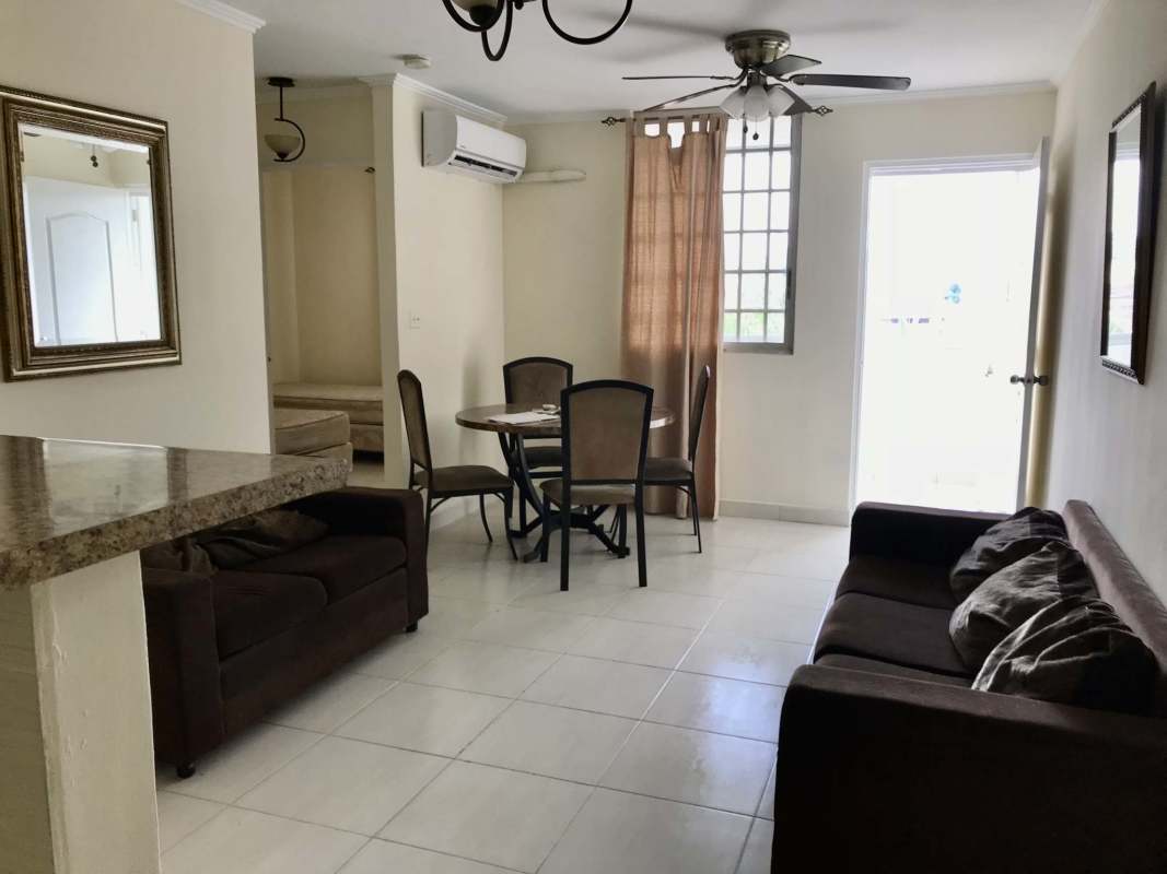 Bathroom with walk-in shower, modern tiles, pedestal sink in Parque Lefevre apartment for sale