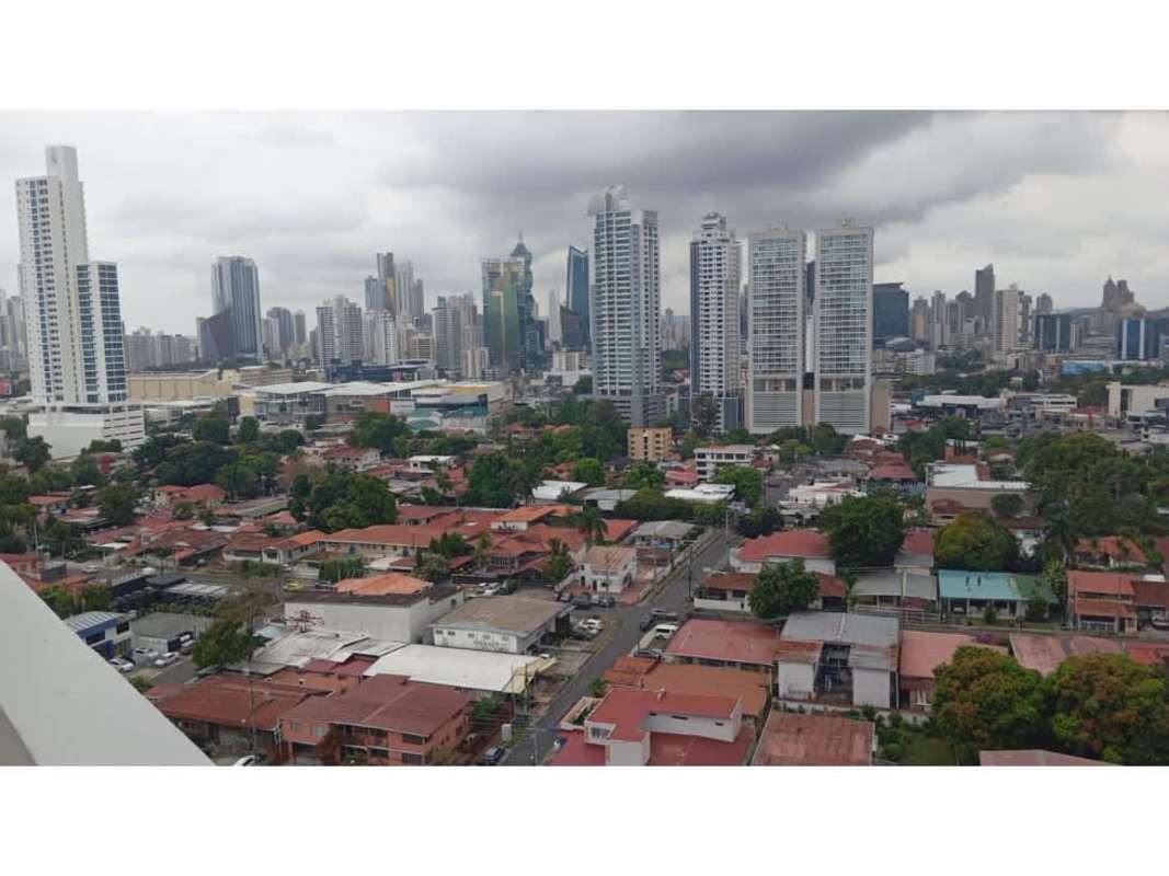 Aerial view of Panama City skyline from high-rise PH Infinity Tower San Francisco