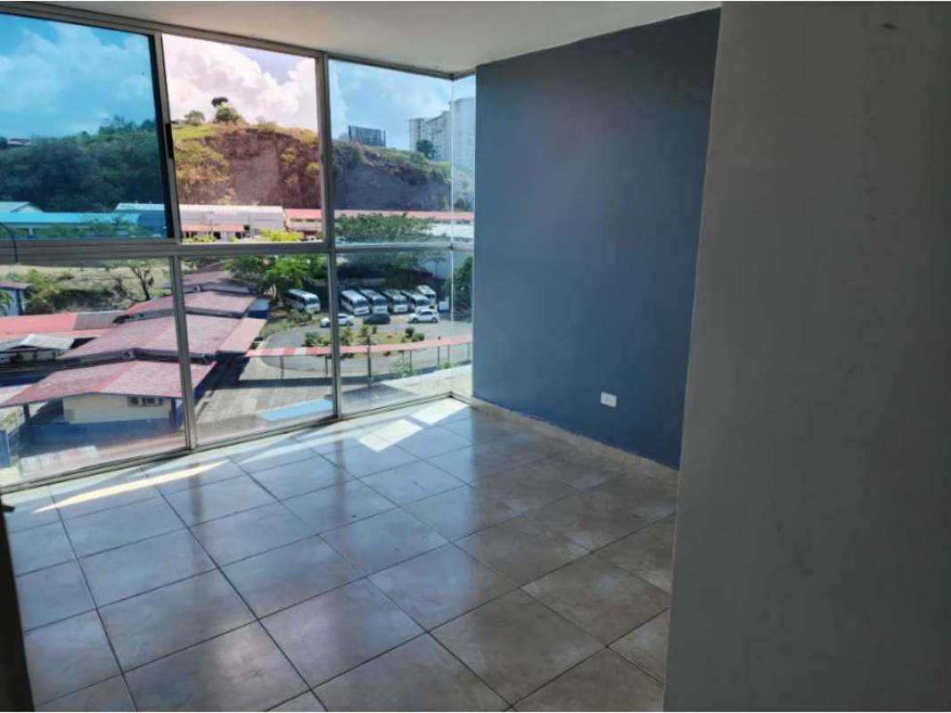 Bedroom interior with ceramic tile, closet and pastel colors at PH Torres del Crisol II Panama