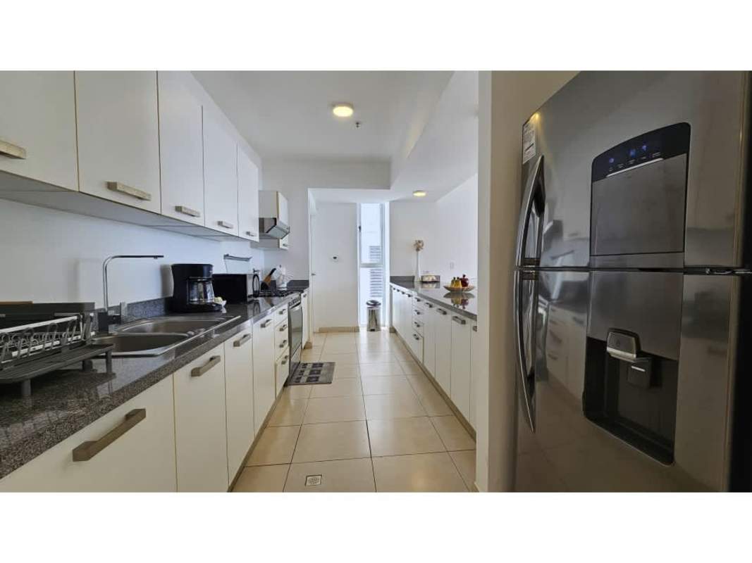 Contemporary bathroom with walk-in shower and granite vanity PH Waters on the Bay Panama