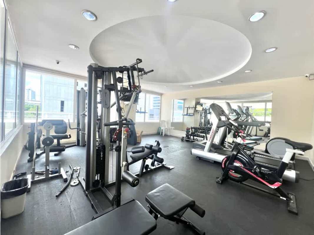 Bright bedroom with large window in PH Sunrise Towers Obarrio Panama