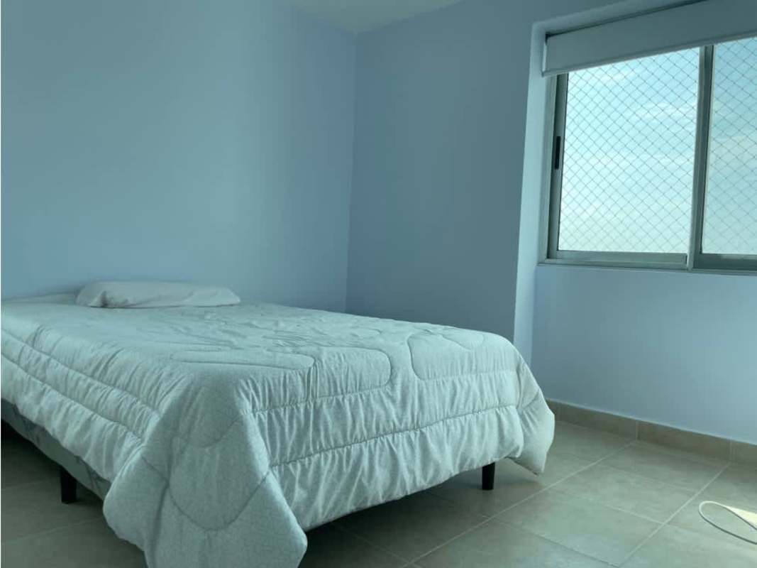 Bedroom with AC unit, closet, large window and minimalist furniture at PH Clayton Park I Panama