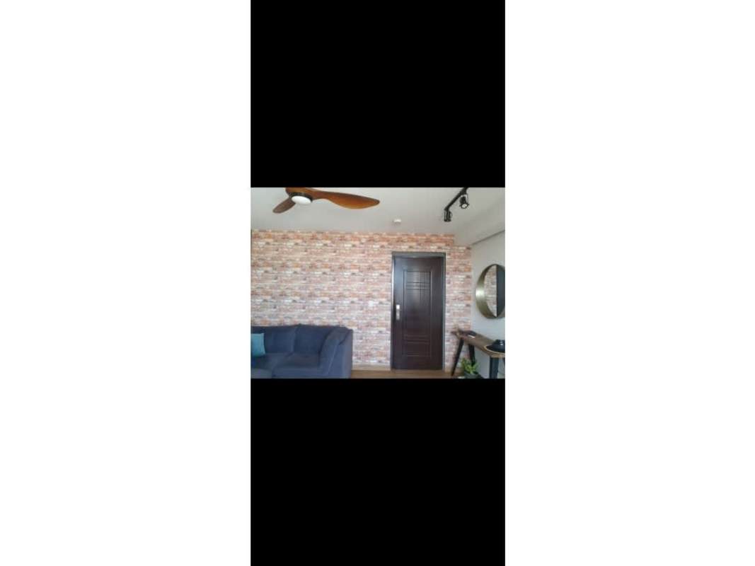 Modern bathroom with granite countertop, glass shower, mosaic tile PH Lefevre 75 Panama City