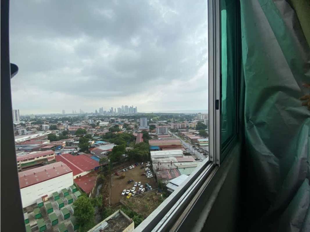 Outdoor pool area with lounge at PH Riverside in Parque Lefevre Panama City