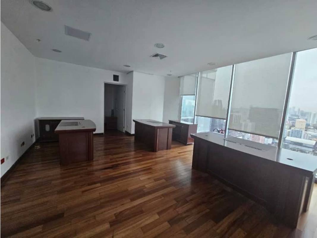 Furnished reception area in commercial office PH Global Bank Tower Obarrio Panama