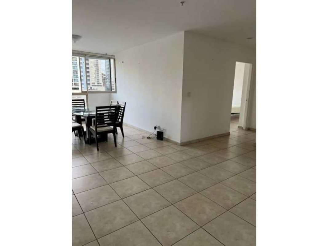 Living room and dining space with balcony and tiles at PH San Francisco Bay Panama