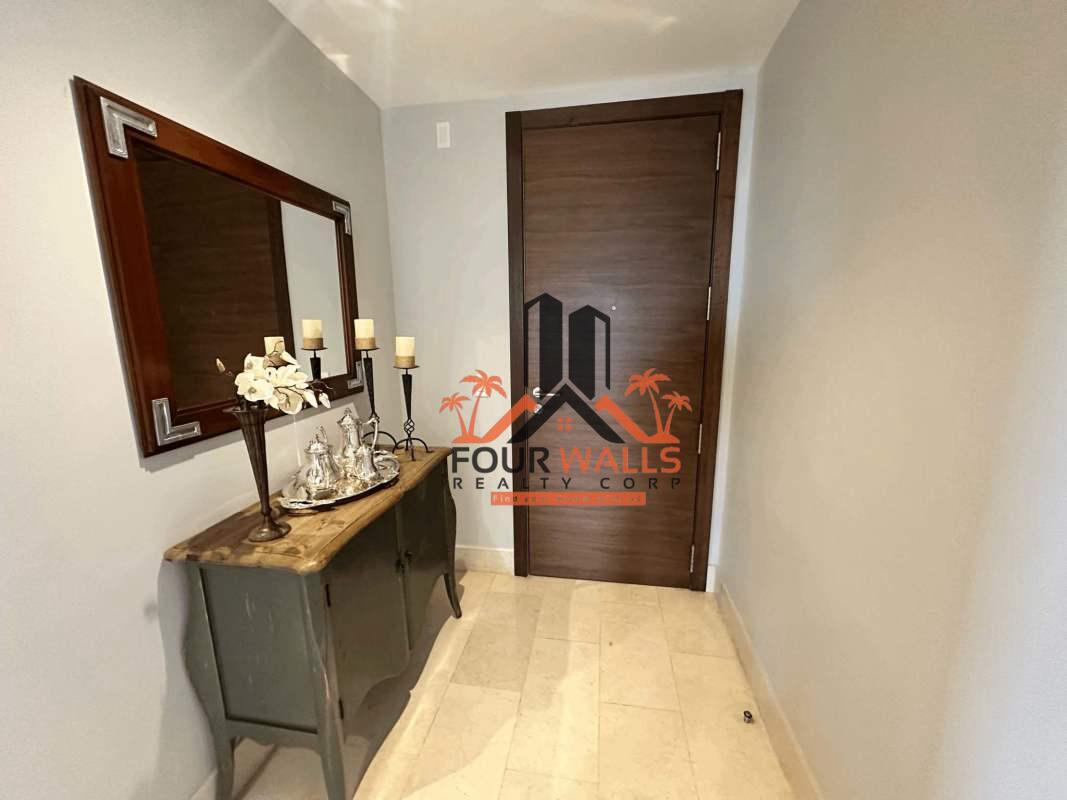 Aerial shot urban Santa María neighborhood with golf course and business district Panama City