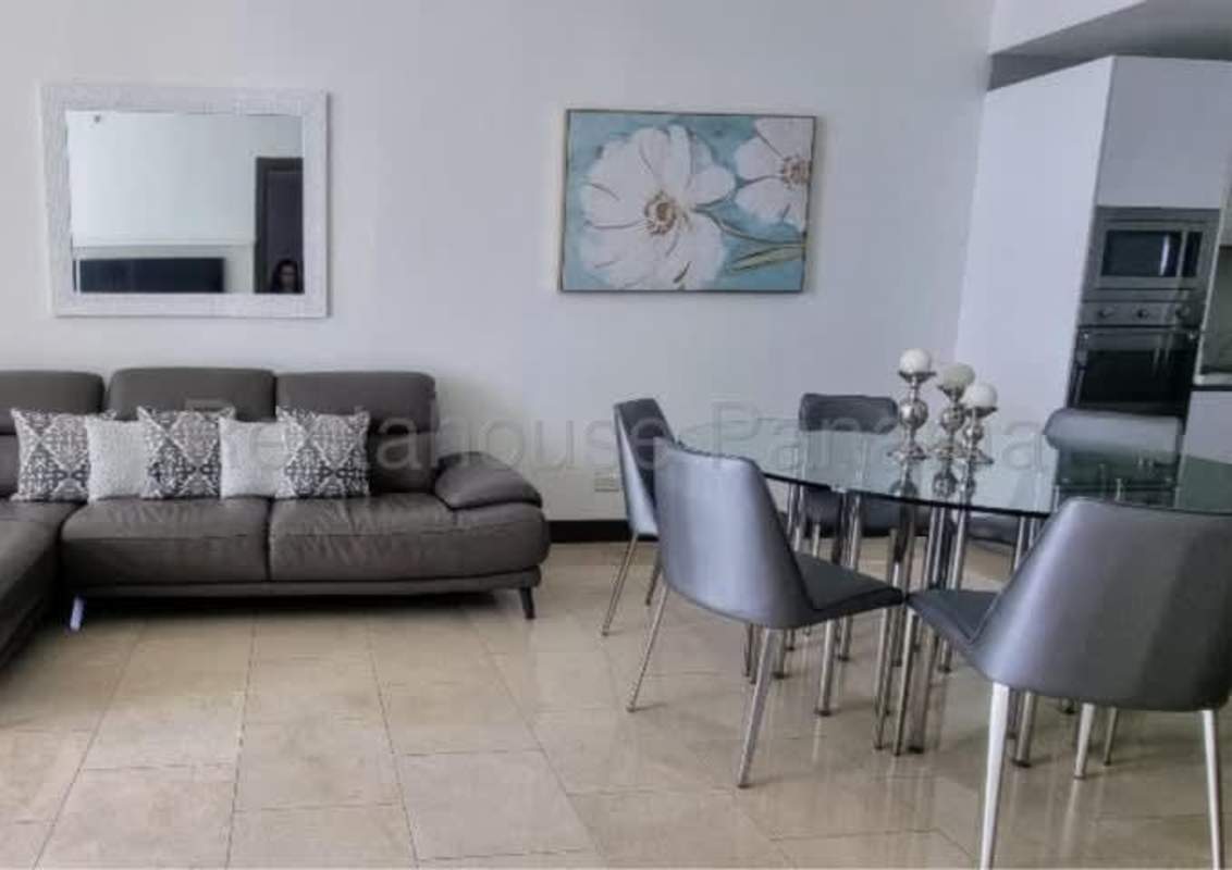 Contemporary kitchen with marble countertops stainless appliances PH The Ocean Club Panama City