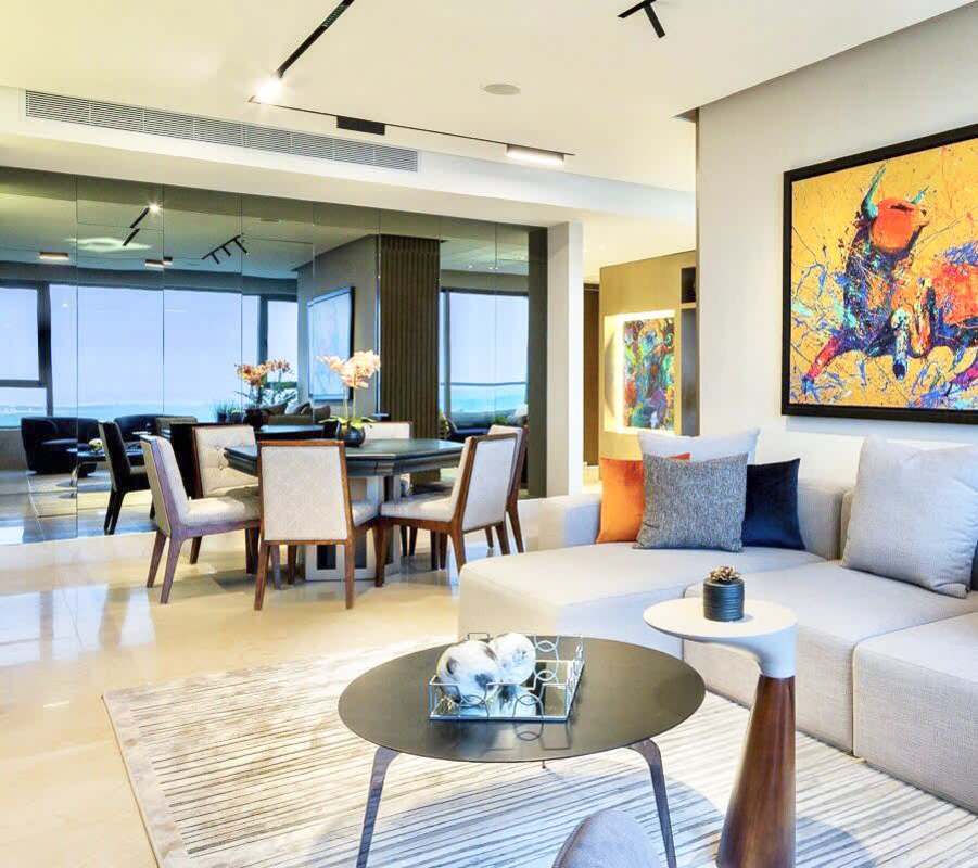 Spacious luxury decorated living dining with modern finishes Santa Maria Panama
